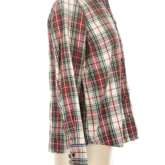 LL Bean Flannel Size S in red plaid - Picture 3 of 4